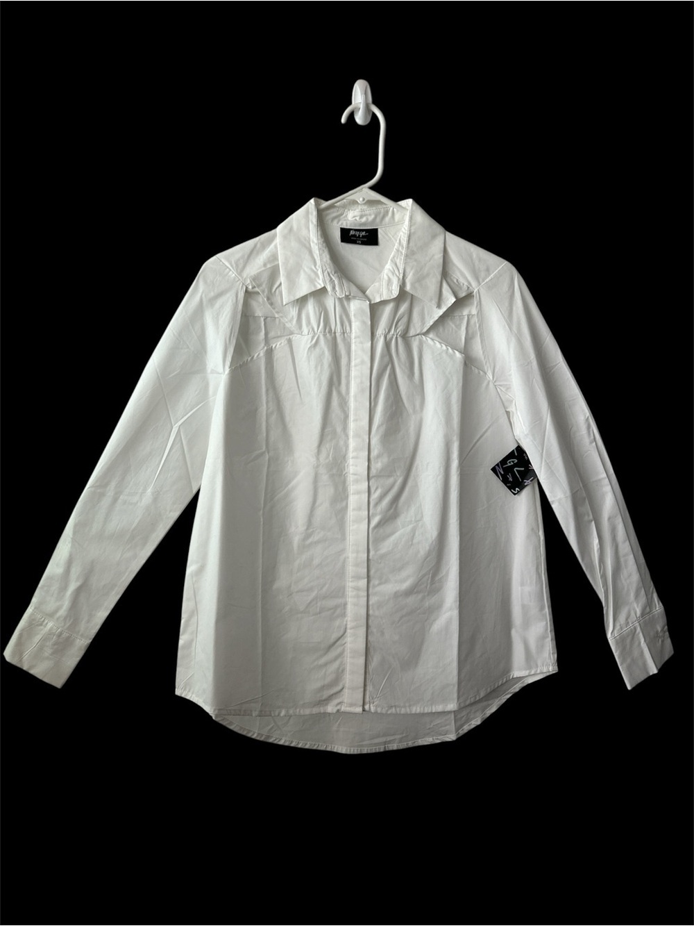 NASTY GAL White Long Sleeves Casual Summer Button Down Top